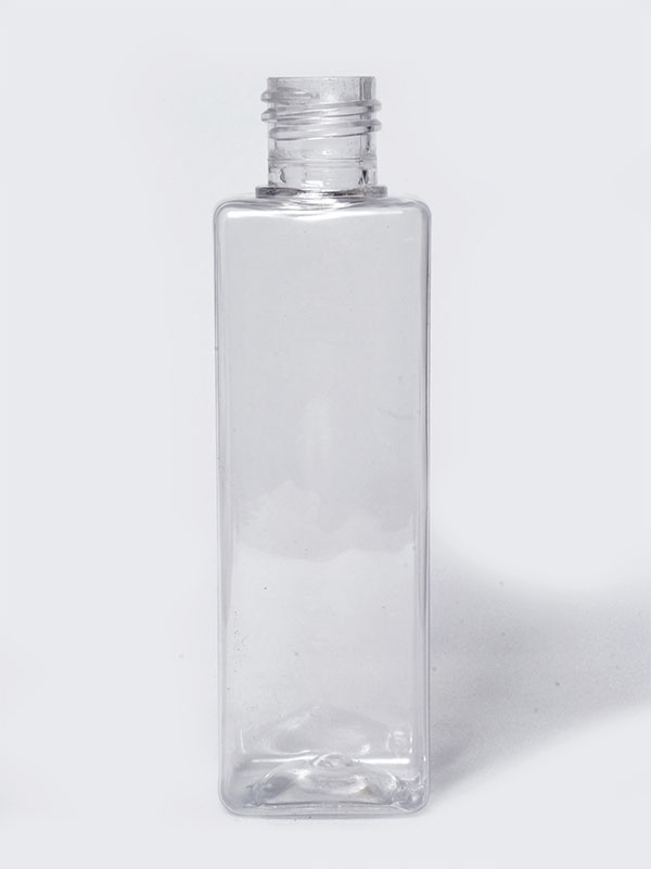 100ML Square Clear PET Bottles - 20-410 Neck Finish